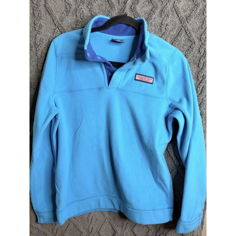 Vineyard vines Kids XL Marthas Vineyard Blue 1/4 Snap Fleece pull over size XL